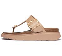 Zehentrenner FITFLOP "GEN-FF", Damen, Gr. 41, beige, Rindsleder, unifarben, Schuhe Zehentrenner, Keilabsatz, Sommerschuh, Schlappen mit verstellbarer Schnalle (63870934-41)