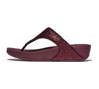 Zehentrenner FITFLOP "LULU CRINKLED SHIMMER", Damen, Gr. 40, lila (pflaume), Synthetik, Textil, Glitzer, modisch, Schuhe, Slides, Badeschuh mit Glitter (25373204-40) pflaume