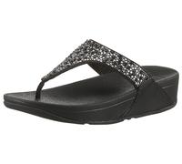 Zehentrenner FITFLOP "LULU CRYSTAL", Damen, Gr. 37, schwarz, Textil, Glitzer, Schuhe Zehentrenner, Sandale, Pantolette mit Schmucksteine (20146445-37) schwarz