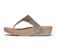 Zehentrenner FITFLOP "LULU MULTI-TONAL GLITTER TOE", Damen, Gr. 39, braun (hellbraun), Synthetik, Glitzer, Schuhe Zehentrenner, Badeschuh, Slides, Sandale mit Glitter (25083545-39)