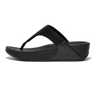 Zehentrenner FITFLOP "LULU SHIMMERLUX TOE-POST SANDALS", Damen, Gr. 37, schwarz, Synthetik, Textil, Glitzer, Schuhe Zehentrenner, Keilabsatz, Sommerschuh, Schlappen in schimmernder Optik (62078052-37)