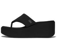 Zehentrenner FITFLOP "PLATFFORMS WEDGE", Damen, Gr. 39, schwarz, Textil, Schuhe Zehentrenner, Keilsandale, Plateauschuh, Dianette mit gepaddeter Bandage (29746448-39) schwarz