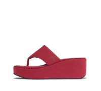 Zehentrenner FITFLOP "PLATFFORMS WEDGE", Damen, Gr. 40, rot, Textil, unifarben, Schuhe Zehentrenner, Keilsandale, Plateauschuh, Dianette mit gepaddeter Bandage (61475511-40) rot