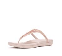 Zehentrenner FITFLOP "SOLAY MIXED-CRYSTAL TOE-POST SANDALS", Damen, Gr. 39, rose, Textil, Glitzer, Schuhe Zehentrenner, Dianette, Schlupfschuh, Sommerschuh mit edlem Glitter (64782503-39) rose