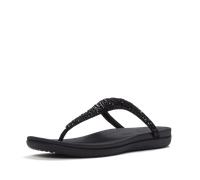 Zehentrenner FITFLOP "SOLAY MIXED-CRYSTAL TOE-POST SANDALS", Damen, Gr. 40, schwarz, Textil, Glitzer, Schuhe Zehentrenner, Dianette, Schlupfschuh, Sommerschuh mit edlem Glitter (95771216-40) schwarz