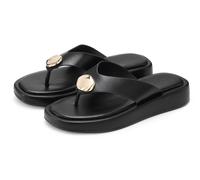 Zehentrenner FRENCH CONNECTION "Sandale, Pantolette, offener Schuh, Sommerschuhe", Damen, Gr. 41, schwarz, Obermaterial: 100% Lederimitat. Decksohle: 100% Lederimitat. Futter: 100% Lederimitat. Laufso