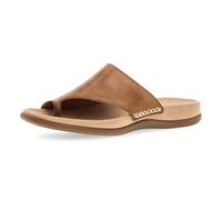 Zehentrenner GABOR, Damen, Gr. 39, nussbraun, Kalbsleder, Schuhe Zehentrenner, Keilabsatz, Sommerschuh, Dianette mit kontrastfarbiger Stickerei, Topseller (92271037-39) nussbraun