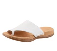 Zehentrenner GABOR, Damen, Gr. 42 (8), weiß, Leder, Schuhe Zehentrenner, Keilabsatz, Sommerschuh, Dianette mit kontrastfarbiger Stickerei, Topseller (655065-42) weiß