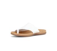 Zehentrenner GABOR, Damen, Gr. 43, weiß, Glattleder, Schuhe Zehentrenner, Sommerschuh, Schlupfschuh mit modischem Zehenring (99668352-43) weiß