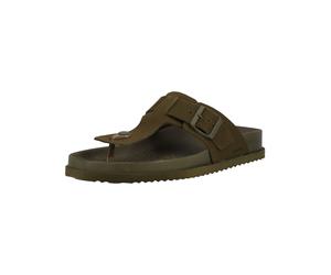 Zehentrenner GEOX "Geox Pantoletten Veloursleder", Herren, Gr. 42, military, Veloursleder, Schuhe Zehentrenner (42082910-42) military