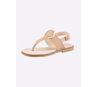 Zehentrenner HEINE, Damen, Gr. 36, sand, Glattleder, Leder, Rindsleder, Schuhe Zehentrenner (96372166-36) sand