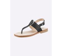 Zehentrenner HEINE, Damen, Gr. 37, schwarz, Glattleder, Leder, Rindsleder, Schuhe Zehentrenner (62600768-37) schwarz
