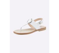 Zehentrenner HEINE, Damen, Gr. 39, weiß, Glattleder, Leder, Rindsleder, Schuhe Zehentrenner (27129766-39) weiß