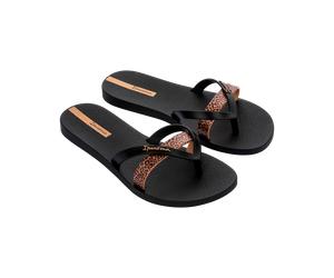 Zehentrenner IPANEMA "IPANEMA KIREI CHIC FEM", Damen, Gr. 37, schwarz (schwarz, beige), Synthetik, Schuhe Zehentrenner, für Alltag, mit leicht profiliertem Laufsohlenprofil (47366413-37) schwarz, beig