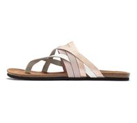 Zehentrenner LASCANA, Damen, Gr. 36, rosa (rosé), Obermaterial: 100% Rindsleder. Decksohle: 100% Rindsleder. Laufsohle: 100% Synthetik, metallic, Schuhe Zehentrenner, Sandale, Pantolette aus Leder mit