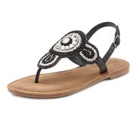 Zehentrenner LASCANA "Sandale, Pantolette" Gr. 38, schwarz Damen Schuhe Zehenstegsandale Damenschuh Riemchensandale Sommerschuh Bestseller (79987813-38) schwarz