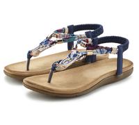 Zehentrenner LASCANA, Damen, Gr. 39, blau, Obermaterial: 100% Textilmaterial. Decksohle: 100% Textilmaterial. Futter: 100% Textilmaterial. Laufsohle: 100% Synthetik, mehrfarbig, Schuhe Zehentrenner, S