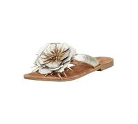 Zehentrenner LAZAMANI "Lazamani Pantoletten Leder/Textil", Damen, Gr. 37, gold, Leder, Textil, Schuhe Zehentrenner (18788918-37) gold