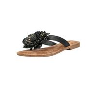 Zehentrenner LAZAMANI "Lazamani Pantoletten Leder/Textil", Damen, Gr. 37, schwarz, Leder, Textil, Schuhe Zehentrenner (27357426-37) schwarz