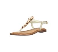 Zehentrenner LAZAMANI "Lazamani Sandalen Leder/Textil", Damen, Gr. 41, beige (weiß), Leder, Textil, Schuhe Zehentrenner (94722009-41) weiß