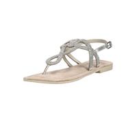 Zehentrenner LAZAMANI "Lazamani Sandalen Leder/Textil", Damen, Gr. 42, silber, Leder, Textil, Schuhe Zehentrenner (56072131-42) silber