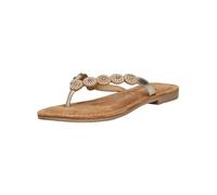 Zehentrenner LAZAMANI "Lazamani Zehensteg Leder", Damen, Gr. 36, gold, Leder, Schuhe Zehentrenner (94120501-36) gold