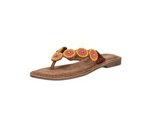 Zehentrenner LAZAMANI "Lazamani Zehensteg Leder", Damen, Gr. 38, orange, Leder, Schuhe Zehentrenner (59339919-38) orange