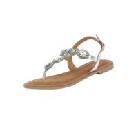 Zehentrenner LAZAMANI "Lazamani Zehensteg Leder", Damen, Gr. 38, silber, Leder, Schuhe Zehentrenner (83208504-38) silber