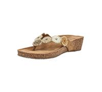 Zehentrenner LAZAMANI "Lazamani Zehensteg Leder/Textil", Damen, Gr. 38, beige, Leder, Textil, Schuhe Zehentrenner (59932264-38) beige
