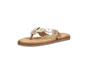 Zehentrenner LAZAMANI "Lazamani Zehensteg Leder/Textil", Damen, Gr. 41, beige, Leder, Textil, Schuhe Zehentrenner (65943007-41) beige