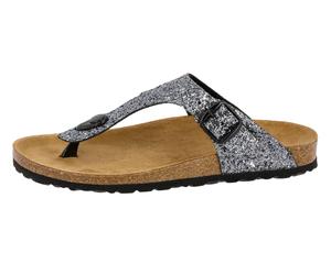 Zehentrenner LICO "Zehenstegpantolette Bioline Glisto", Damen, Gr. 40, grau, Synthetik, Schuhe Damenschuh Zehentrenner Sommerschuh, Topseller (68418404-40) grau