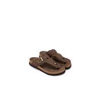 Zehentrenner MARC O'POLO "Quinn", Damen, Gr. 37, taupe, Mesh, Synthetik, Veloursleder, unifarben, Schuhe Zehentrenner, Sommerschuh, Urlaubsschuh, Strandschuh mit verstellbarer Schnalle (32280010-37) t