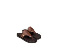 Zehentrenner MARC O'POLO "Stina", Damen, Gr. 37, cognac, Leder, unifarben, Schuhe Zehentrenner, Sommerschuh, Strandschuh, Urlaubsschuh mit Memory Foam (44462609-37) cognac