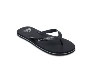 Zehentrenner QUIKSILVER "MOLOKAI CORE", Herren, Gr. 47, schwarz, silber, Synthetik, Schuhe Zehentrenner, Sommerschuhe (42983644-47) schwarz, silber