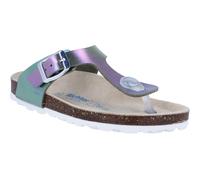 Zehentrenner RICHTER "Bio", Mädchen, Gr. 35, ice, Lederimitat, leicht glänzend, metallic, Schuhe Zehentrenner, Sandale, Sommerschuh, Größenschablone zum Download, mit WMS (16657018-35) ice