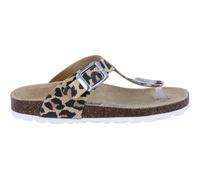 Zehentrenner RICHTER "Bio", Mädchen, Gr. 36, leo, Textil, Schuhe Zehentrenner, Sandale im Animal-Look, Größenschablone zum Download, mit WMS (16642663-36) leo