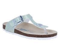 Zehentrenner RICHTER "Bio WMS: weit", Kinder, Gr. 30, grün (mint), Lederimitat, Glitzer, Schuhe Zehentrenner, Hausschuh mit Glitzer, Größenschablone zum Download (60153959-30) mint