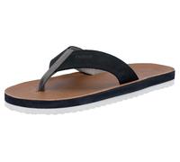 Zehentrenner RIEKER, Herren, Gr. 40, blau (nachtblau), Nubukleder, unifarben, casual, Schuhe, Sommerschuh, Strandschuh, Badeschuh, Poolslide mit Zehensteg (90748634-40) nachtblau