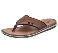 Zehentrenner RIEKER, Herren, Gr. 45, braun, Lederimitat, Textil, Schuhe Zehentrenner, Sommerschuh, Strandschuh mit weicher Leder-Innensohle (20941263-45) braun