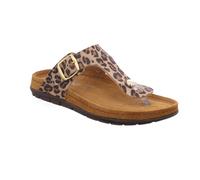 Zehentrenner ROHDE "EASYS N44", Damen, Gr. 37, leo, Lederimitat, Schuhe Zehentrenner, Sommerschuh, Strandschuh mit Leo-Muster (79631340-37) leo