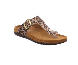 Zehentrenner ROHDE "EASYS N44", Damen, Gr. 40, leo, Lederimitat, Schuhe Zehentrenner, Sommerschuh, Strandschuh mit Leo-Muster (79631340-40) leo
