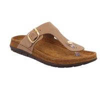 Zehentrenner ROHDE "Rodigo-D", Damen, Gr. 35, beige (natur), Leder, Schuhe Zehentrenner, Keilabsatz, Sommerschuh, Schlappen, Hausschuh mit Schnallenverschluss (69561660-35) natur