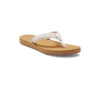 Zehentrenner ROXY "Porto", Damen, Gr. 7(37), beige (natural), Obermaterial: 90% Baumwolle, 10% Polyester / Futter: 100% TPR, Schuhe Zehentrenner (73945021-7) natural