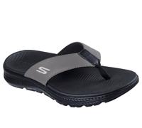 Zehentrenner SKECHERS "GO CONSISTENT SANDAL 2.0 CANTON", Herren, Gr. 45, taupe, schwarz, Synthetik, kontrastfarbene Details, Schuhe Zehentrenner, Badeschuh, Sommerschuh, Flat mit Goga Mat Fußbett (638