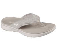 Zehentrenner SKECHERS "GO WALK FLEX SANDAL", Damen, Gr. 35, grau (taupe), Textil, Strukturmuster, Schuhe Zehentrenner, Badeschuh, Strandschuh, Sommerschuh mit Goga Mat Fußbett, Topseller (93215416-35)