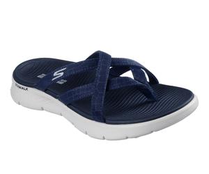Zehentrenner SKECHERS "GO WALK FLEX SANDAL-SSSELENA", Damen, Gr. 42, navy, Textil, Schuhe Zehentrenner, Sommerschuh, Strandschuh, Sandale, Badeschuh mit Komfortfußbett (76828343-42) navy