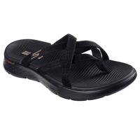Zehentrenner SKECHERS "GO WALK FLEX SANDAL-SSSELENA", Damen, Gr. 42, schwarz unifarben, Textil, Schuhe Zehentrenner, Sommerschuh, Strandschuh, Sandale, Badeschuh mit Komfortfußbett (59973701-42) schwa