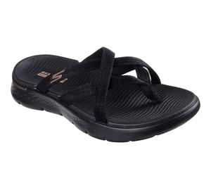 Zehentrenner SKECHERS "GO WALK FLEX SANDAL-SSSELENA", Herren, Gr. 39, schwarz unifarben, Textil, Schuhe Zehentrenner, Sommerschuh, Strandschuh, Sandale, Badeschuh mit Komfortfußbett (59973701-39) schw