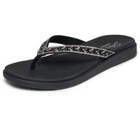 Zehentrenner SKECHERS "MEDITATION LUXE-", Damen, Gr. 37, schwarz, Lederimitat, Glitzer, Schuhe Zehentrenner, Strandschuh, Sommerschuh, Badeschuh mit Glitzersteinchen (28484241-37) schwarz