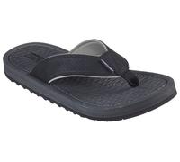 Zehentrenner SKECHERS "TANTRIC-COPANO", Herren, Gr. 48,5, schwarz, Lederimitat, Schuhe Zehentrenner, Sommerschuh, Schlappen, Poolslides, Badeschuh, mit Luxe Foam (10206834-48,5)